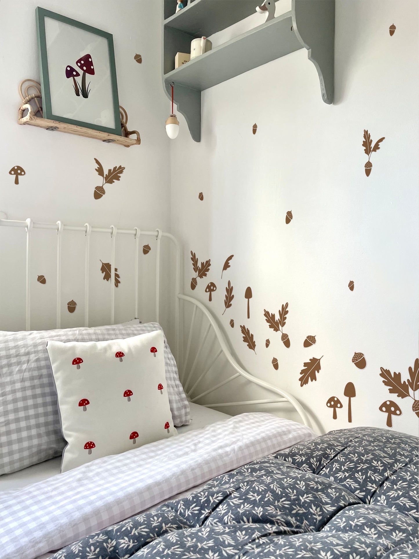 Acorn Wall Stickers – Eco-Friendly, Removable & Reusable Fabric Decals for Kids' Rooms, Nurseries & Playrooms