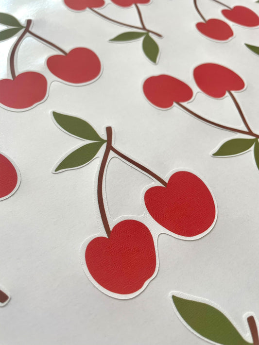 Ducks In A Row Cherry Fabric Wall Stickers close up