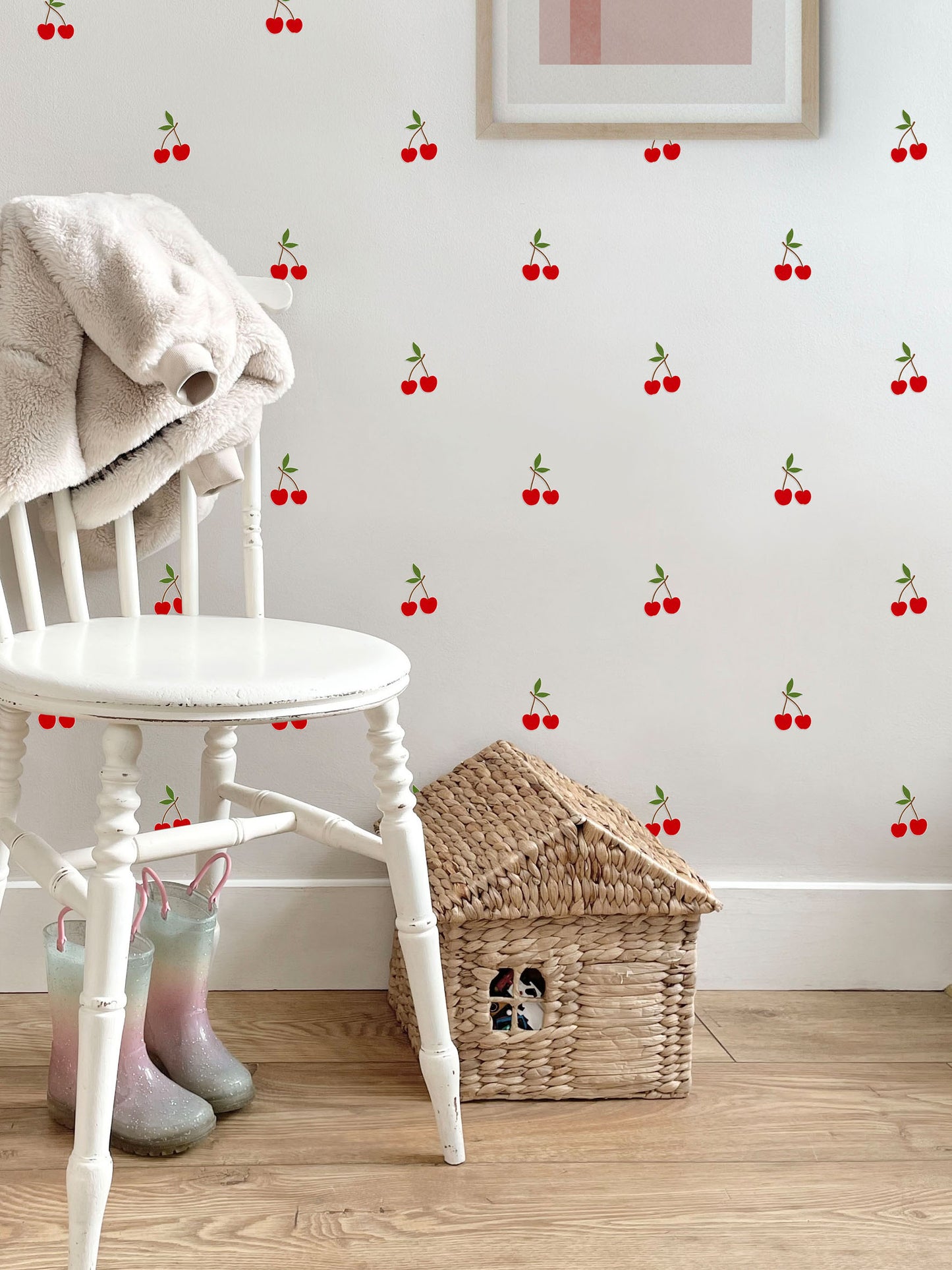 Cherry Wall Stickers – Eco-Friendly, Removable & Reusable Fabric Decals for Kids' Rooms, Nurseries & Playrooms