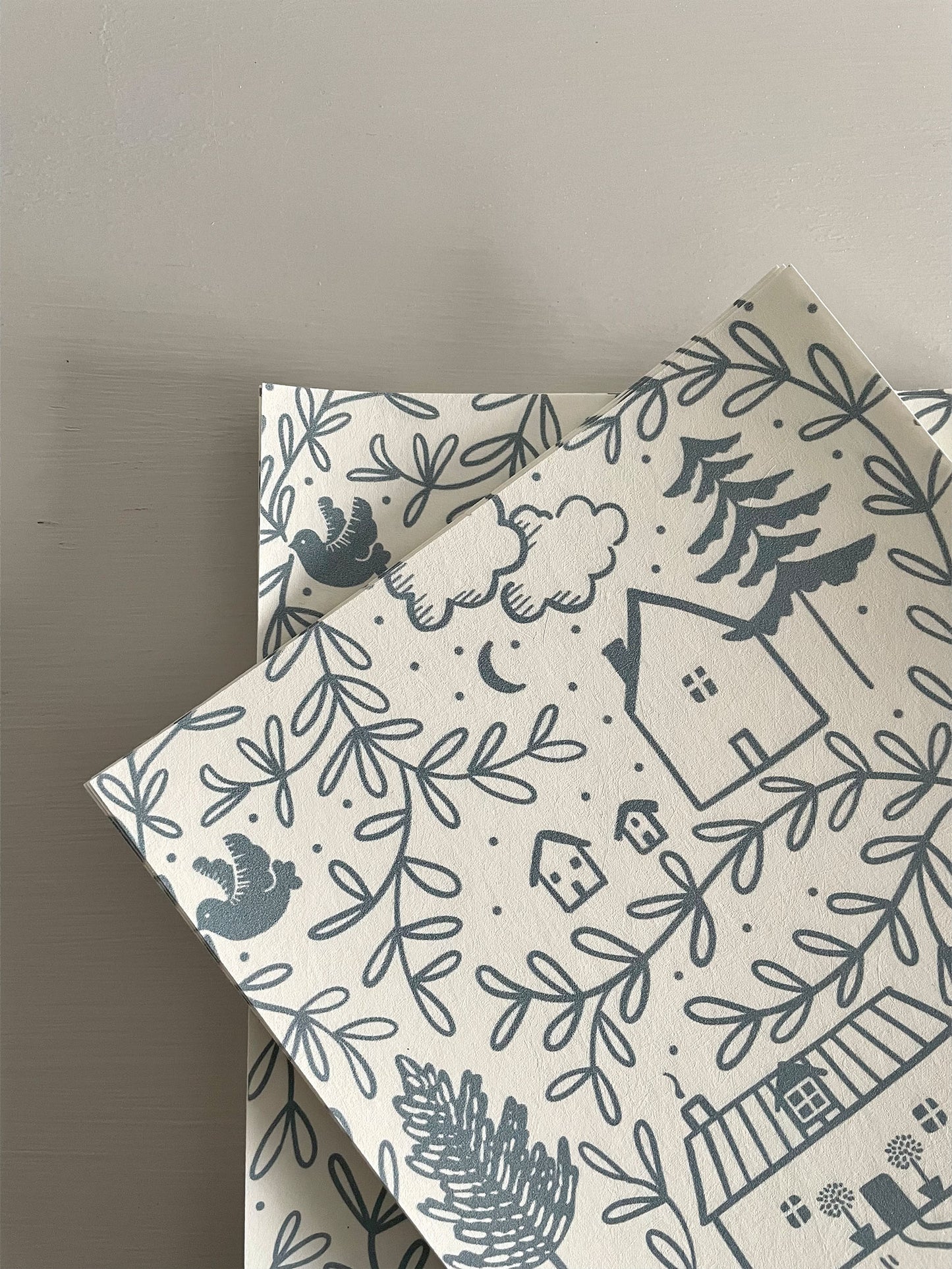 Cottages in the Woods Luxury Children's Wallpaper ~ Dusk