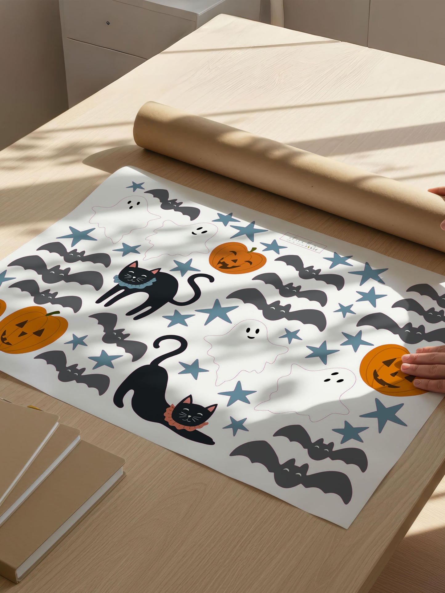 Halloween Wall Stickers – Eco-Friendly, Removable & Reusable Fabric Decals for Spooky Decor