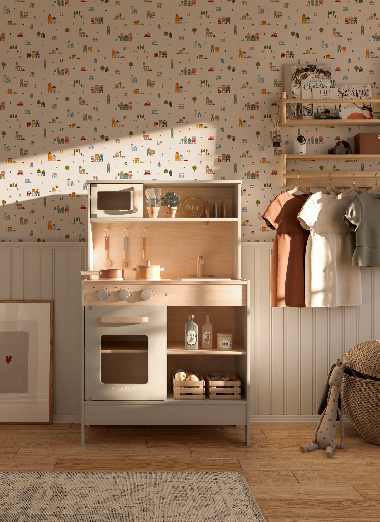 Little Town Luxury Wallpaper for Kids