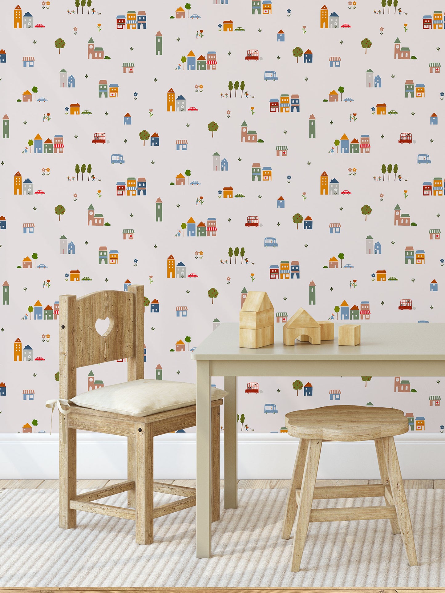 Little Town Luxury Children's Wallpaper