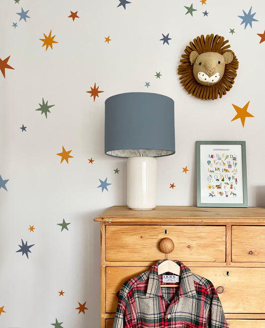 Star Wall Stickers – Warm Winter Colourway | Eco-Friendly, Removable, Reusable Fabric Decals for Kids' Bedrooms & Nurseries