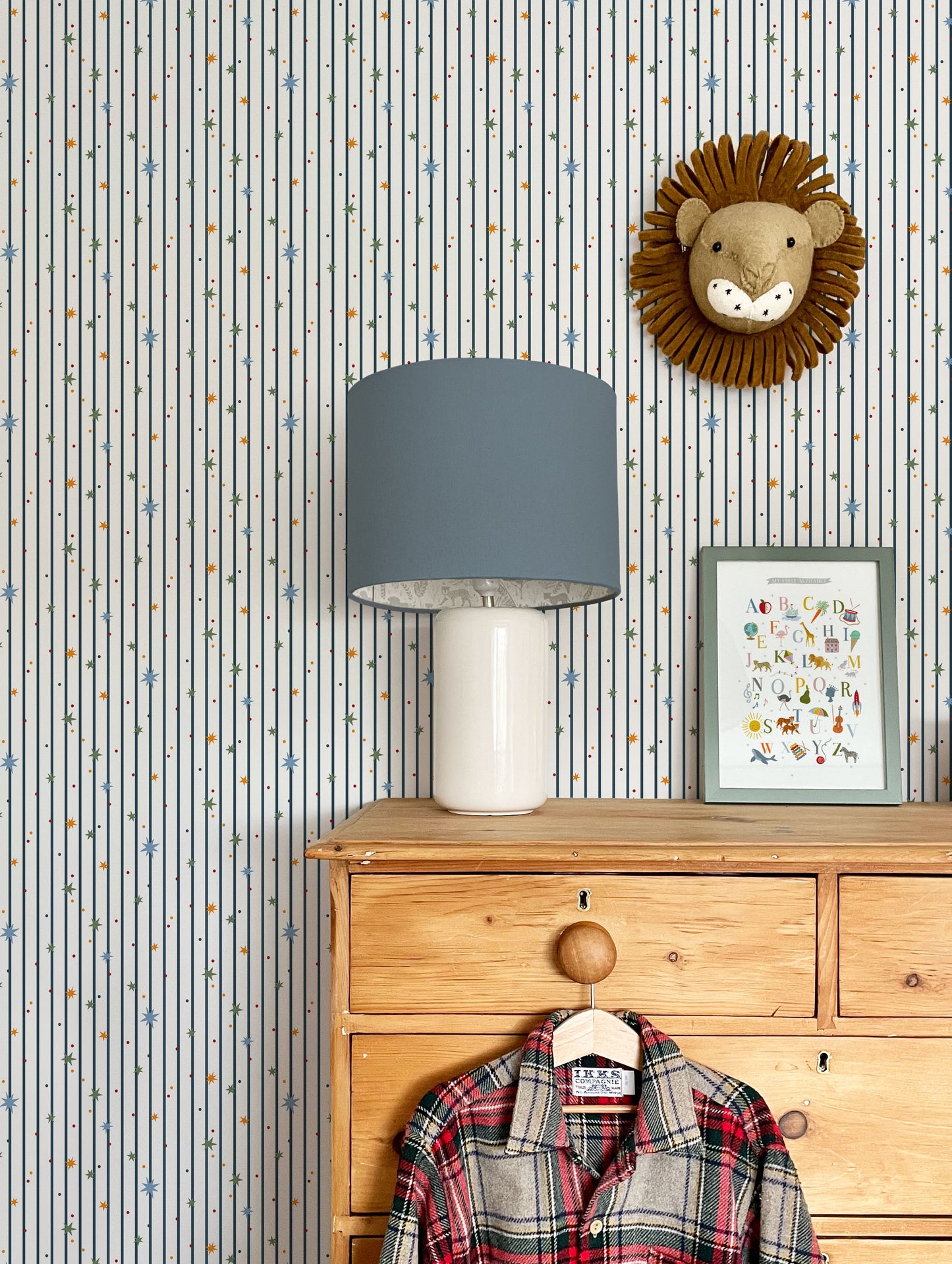 Stars & Stripes Luxury Wallpaper for Kids ~ Twilight