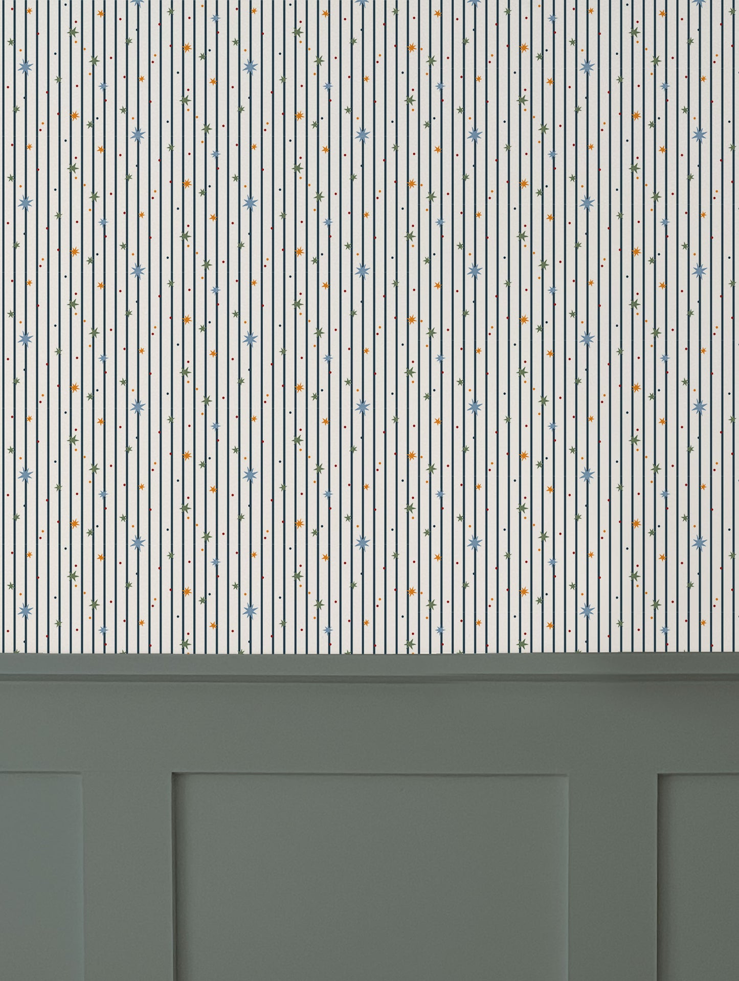 Stars & Stripes Luxury Wallpaper for Kids ~ Twilight