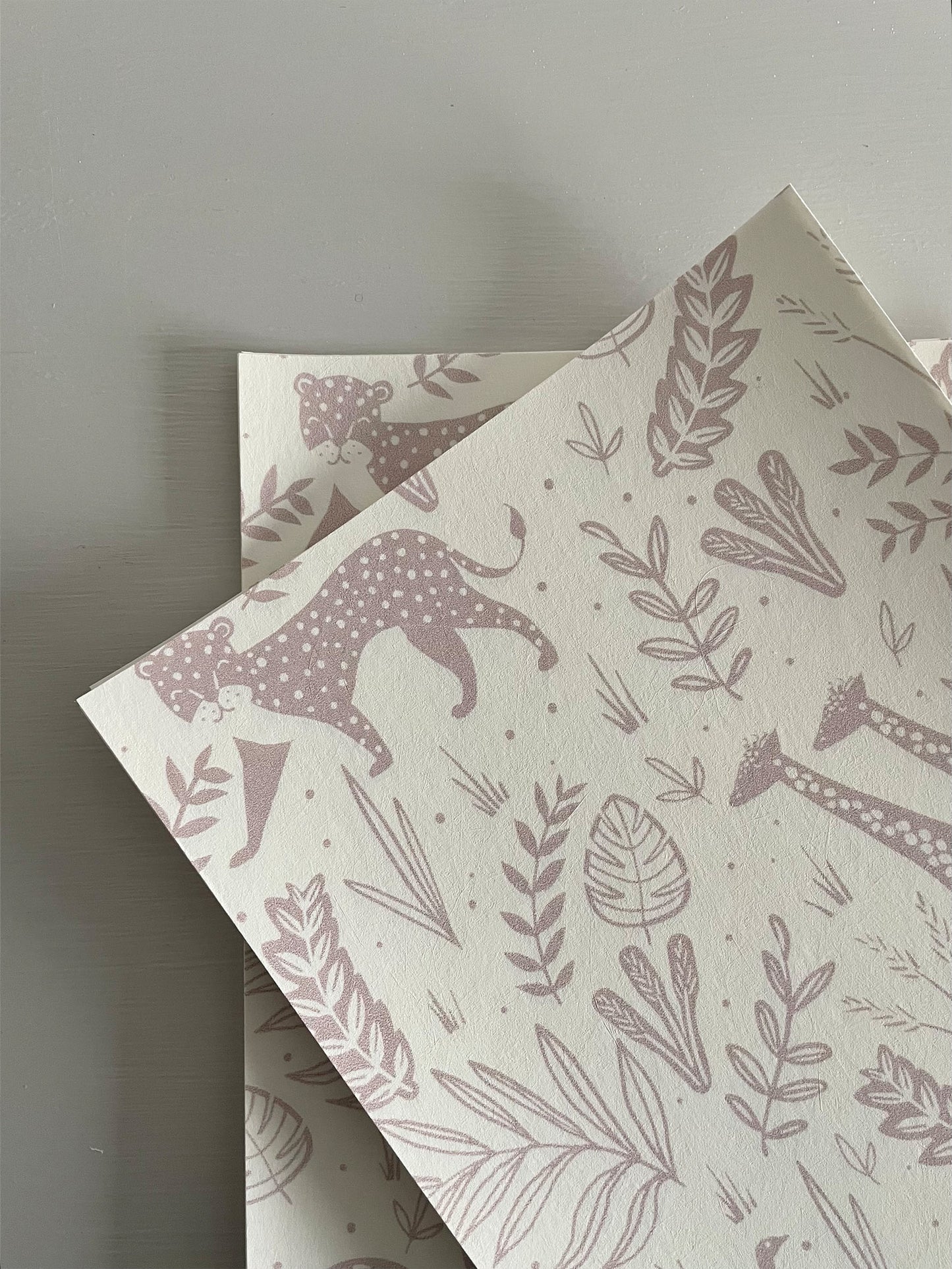 Wild Safari Luxury Children's Wallpaper ~ Pink