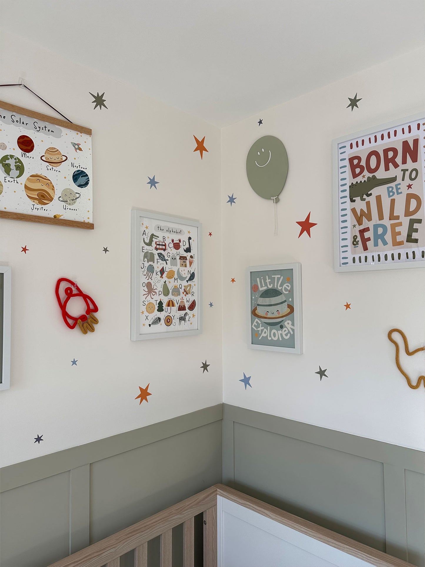 Star Wall Stickers – Warm Winter Colourway | Eco-Friendly, Removable, Reusable Fabric Decals for Kids' Bedrooms & Nurseries