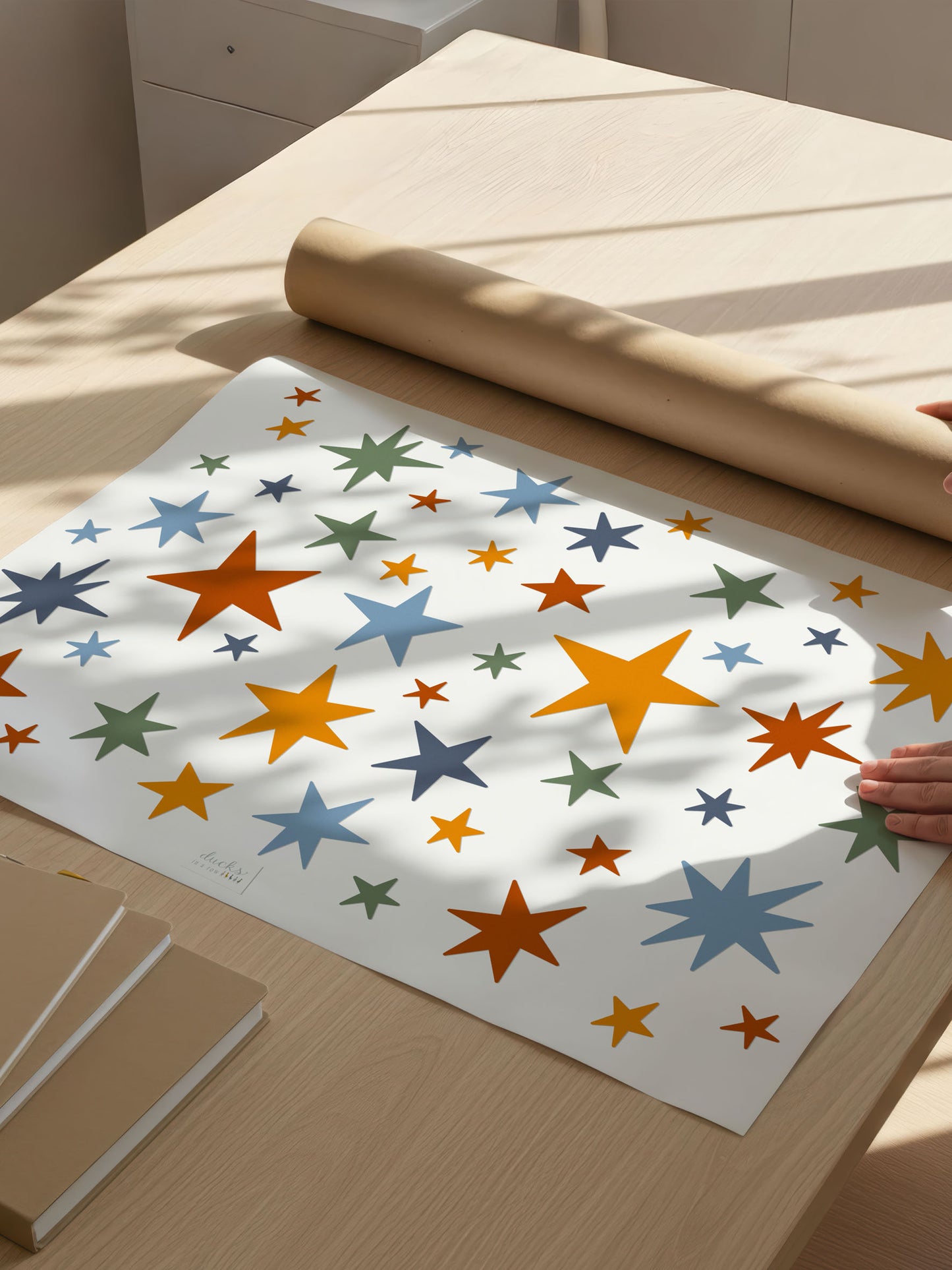 Star Wall Stickers – Warm Winter Colourway | Eco-Friendly, Removable, Reusable Fabric Decals for Kids' Bedrooms & Nurseries