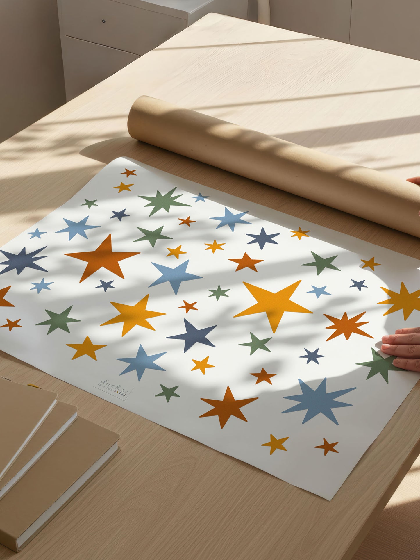 Star Wall Stickers – Warm Winter Colourway | Eco-Friendly, Removable, Reusable Fabric Decals for Kids' Bedrooms & Nurseries