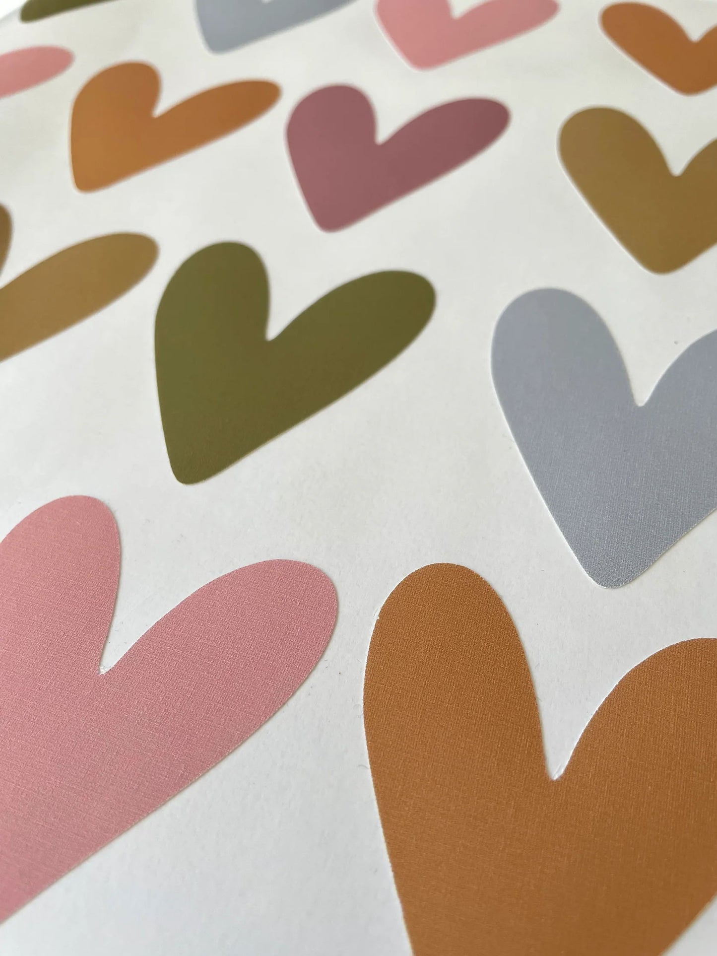 Muted Rainbow Heart Fabric Wall Stickers - Eco-Friendly, Removable & Reusable Decals for Kids' Bedrooms, Playrooms & Nurseries