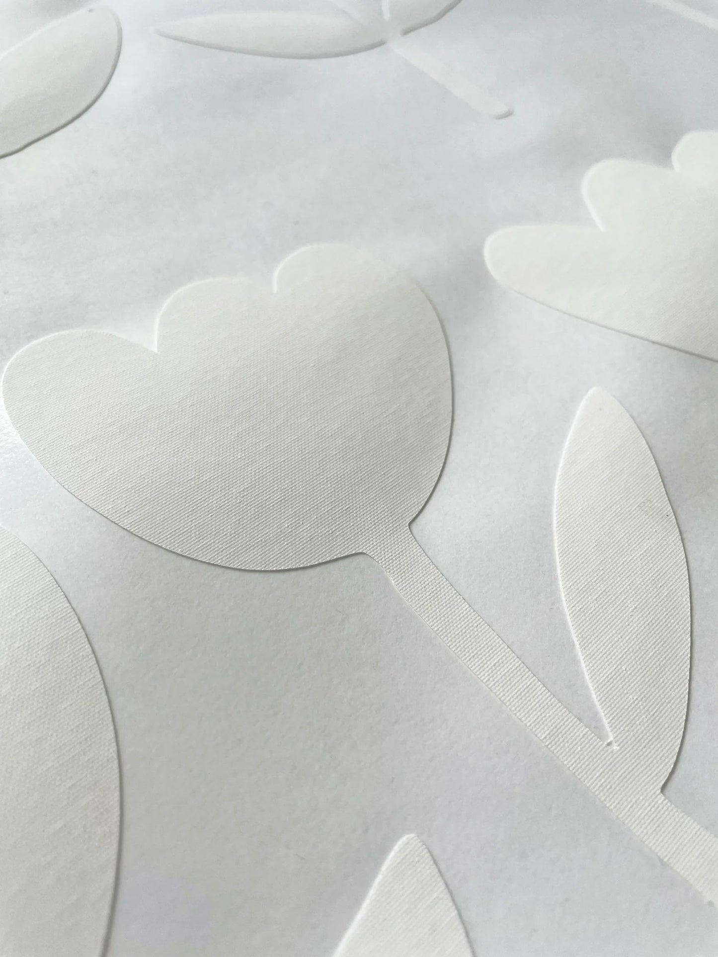 White Tulip Wall Stickers – Eco-Friendly, Removable & Reusable Fabric Decals for Kids' Rooms, Nurseries & Playrooms