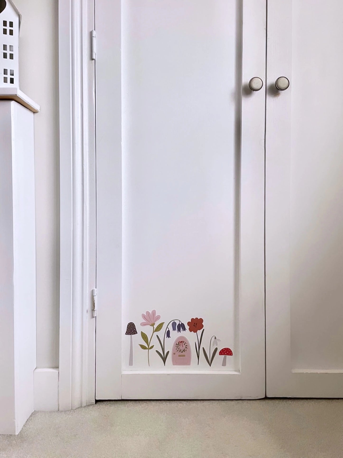 Fairy Door and Forest Flower Fabric Wall Stickers