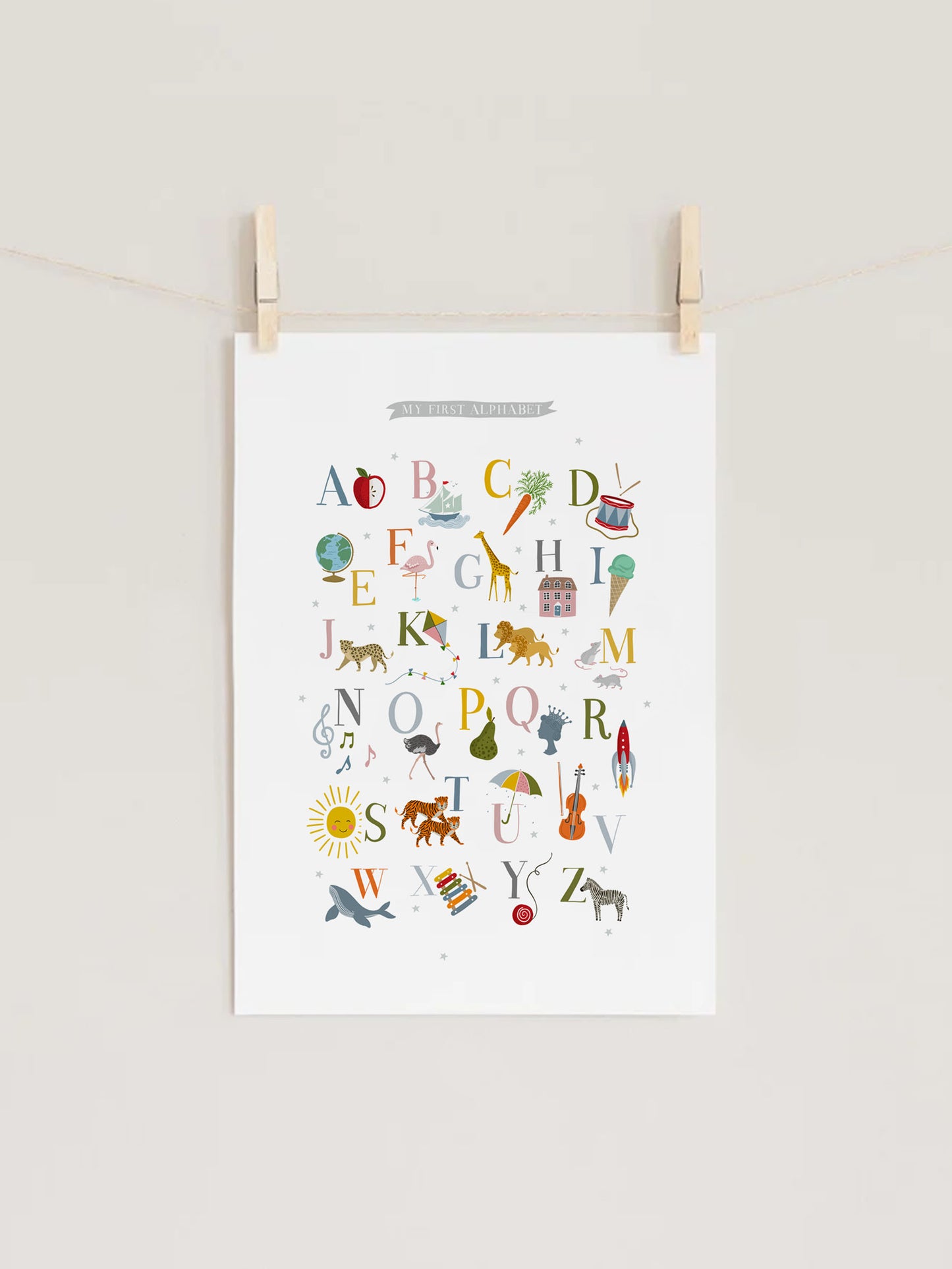 My First Alphabet ABC Nursery Wall Print