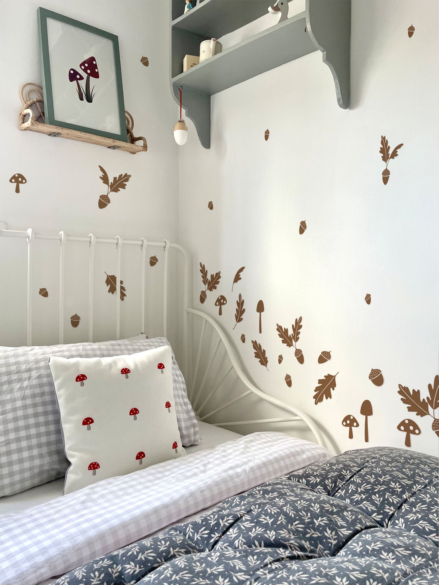 Acorn Wall Stickers | Eco-Friendly, Removable, Reusable, Fabric Wall Stickers