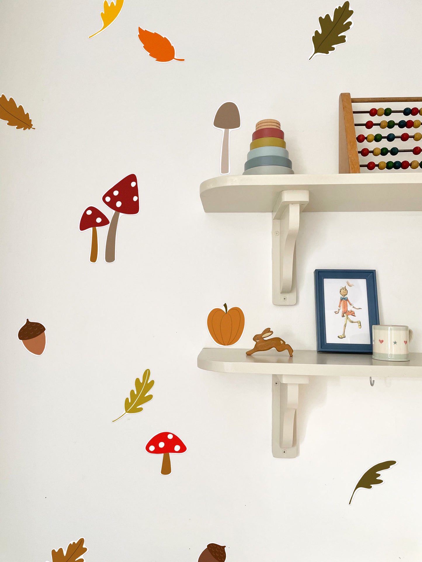 Autumnal Wall Stickers – Eco-Friendly, Removable & Reusable Fabric Decals for Fall Decor