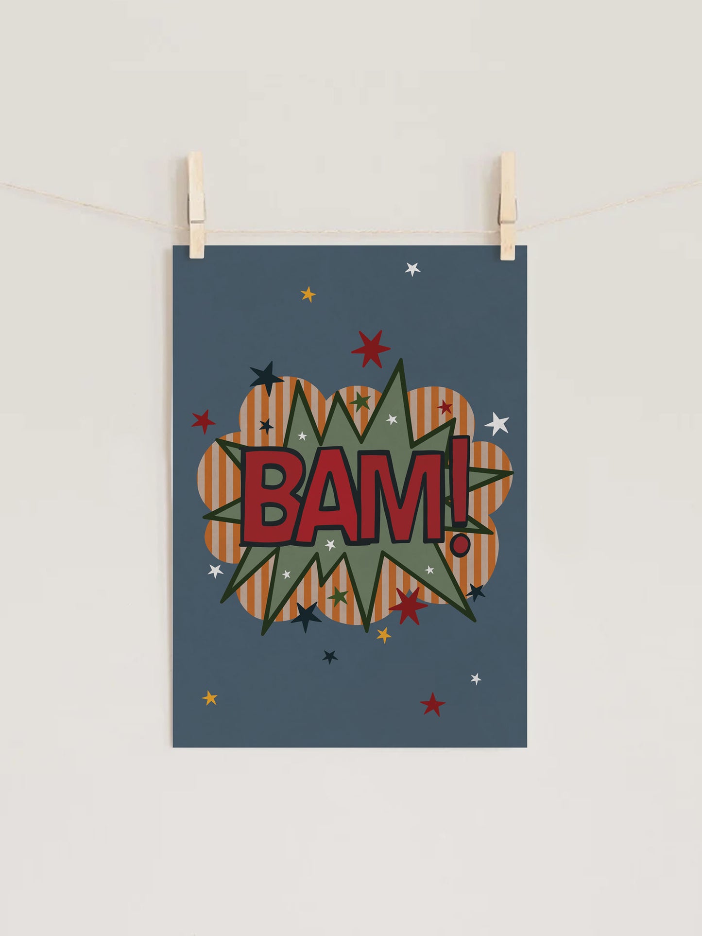 BAM Retro Comic Kids Nursery Wall Art Print