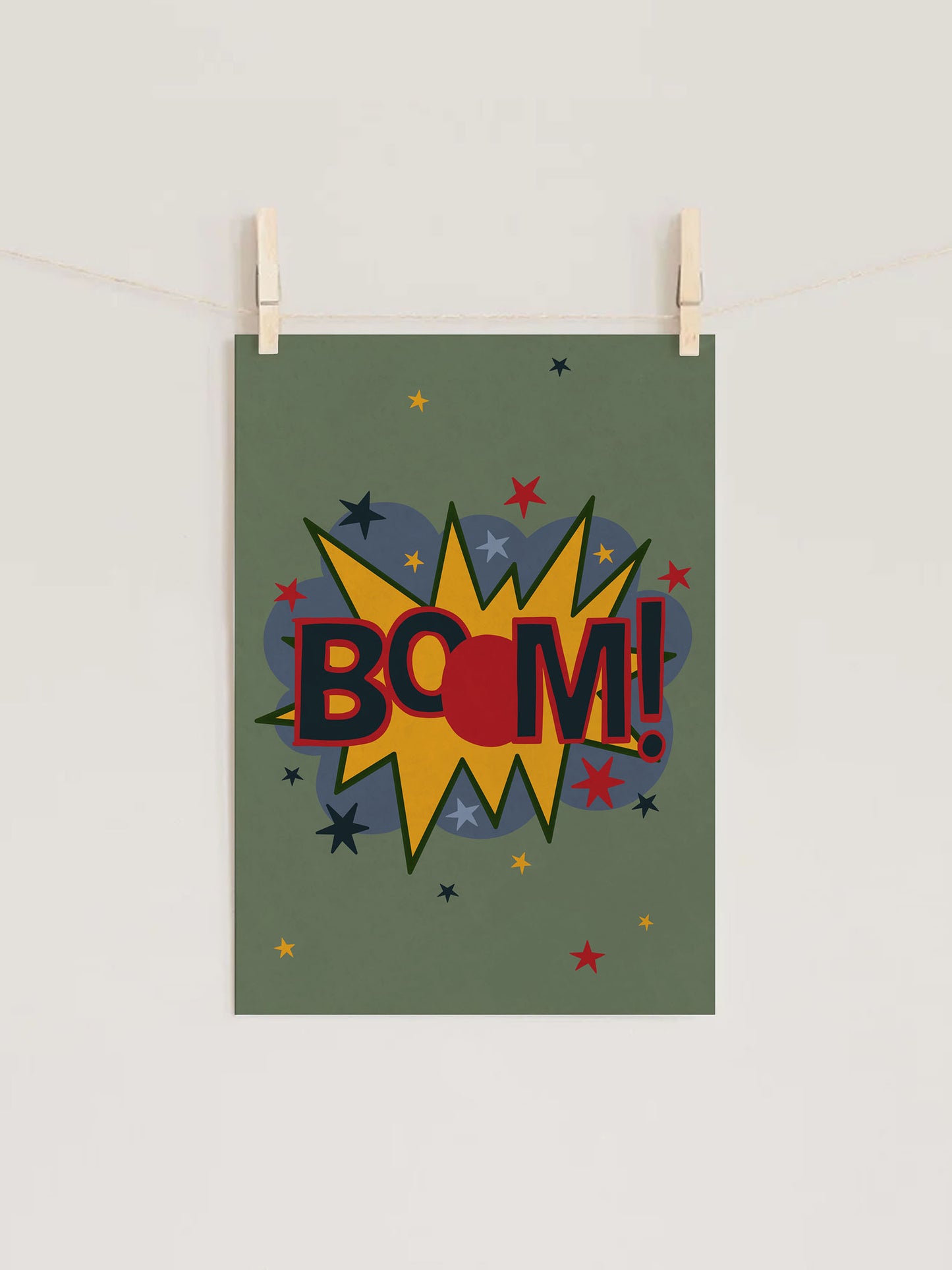 BOOM Retro Comic Kids Nursery Wall Art Print