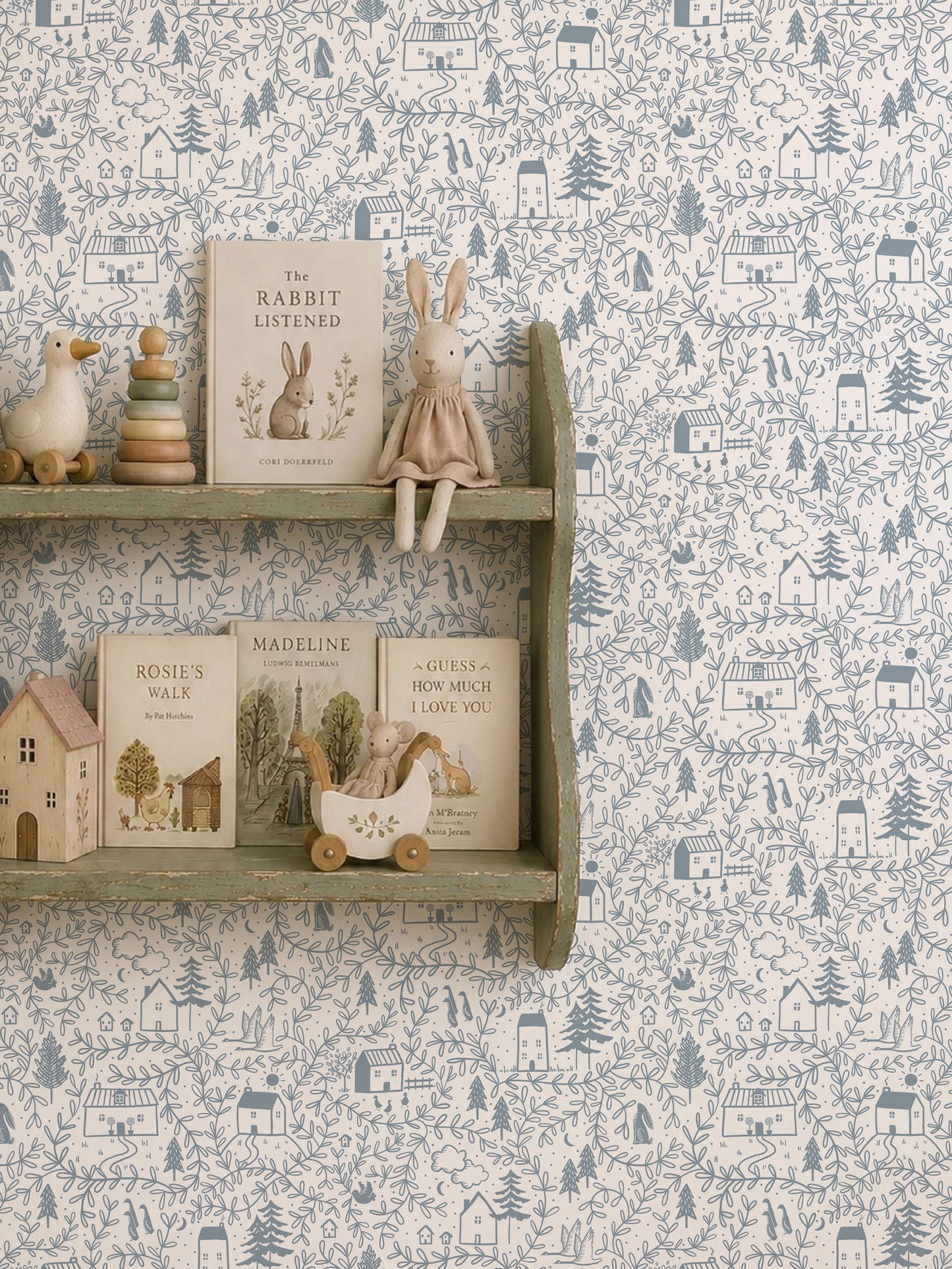 Cottages in the Woods Luxury Wallpaper for Kids ~ Dusk