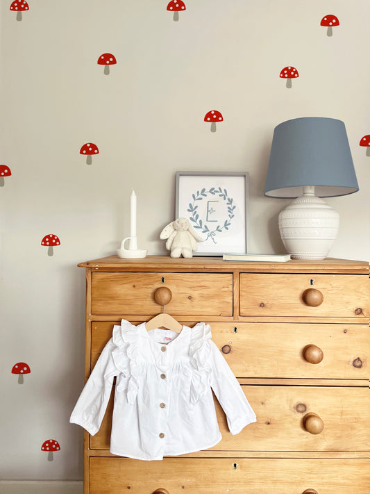 Toadstool Wall Stickers | Eco-Friendly, Removable, Reusable, Fabric Wall Stickers