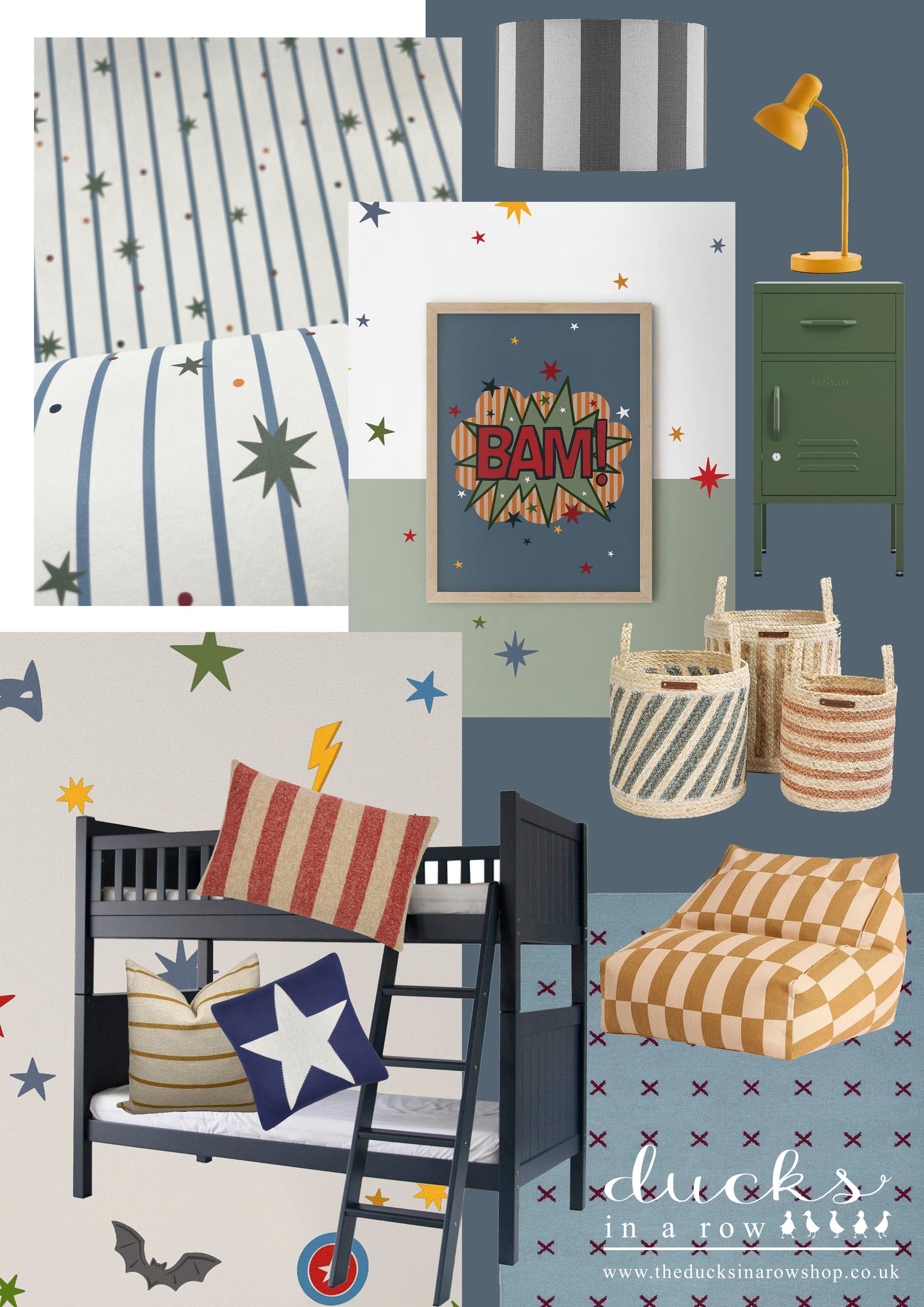 Stars & Stripes Luxury Wallpaper for Kids ~ Puddle