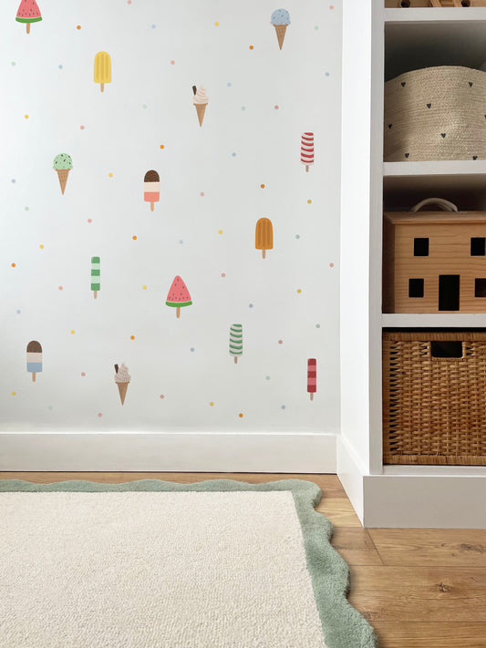 Ice Lolly Fabric Wall Stickers | Eco-Friendly, Removable, Reusable Fabric Decals for Kids' Bedrooms & Nurseries
