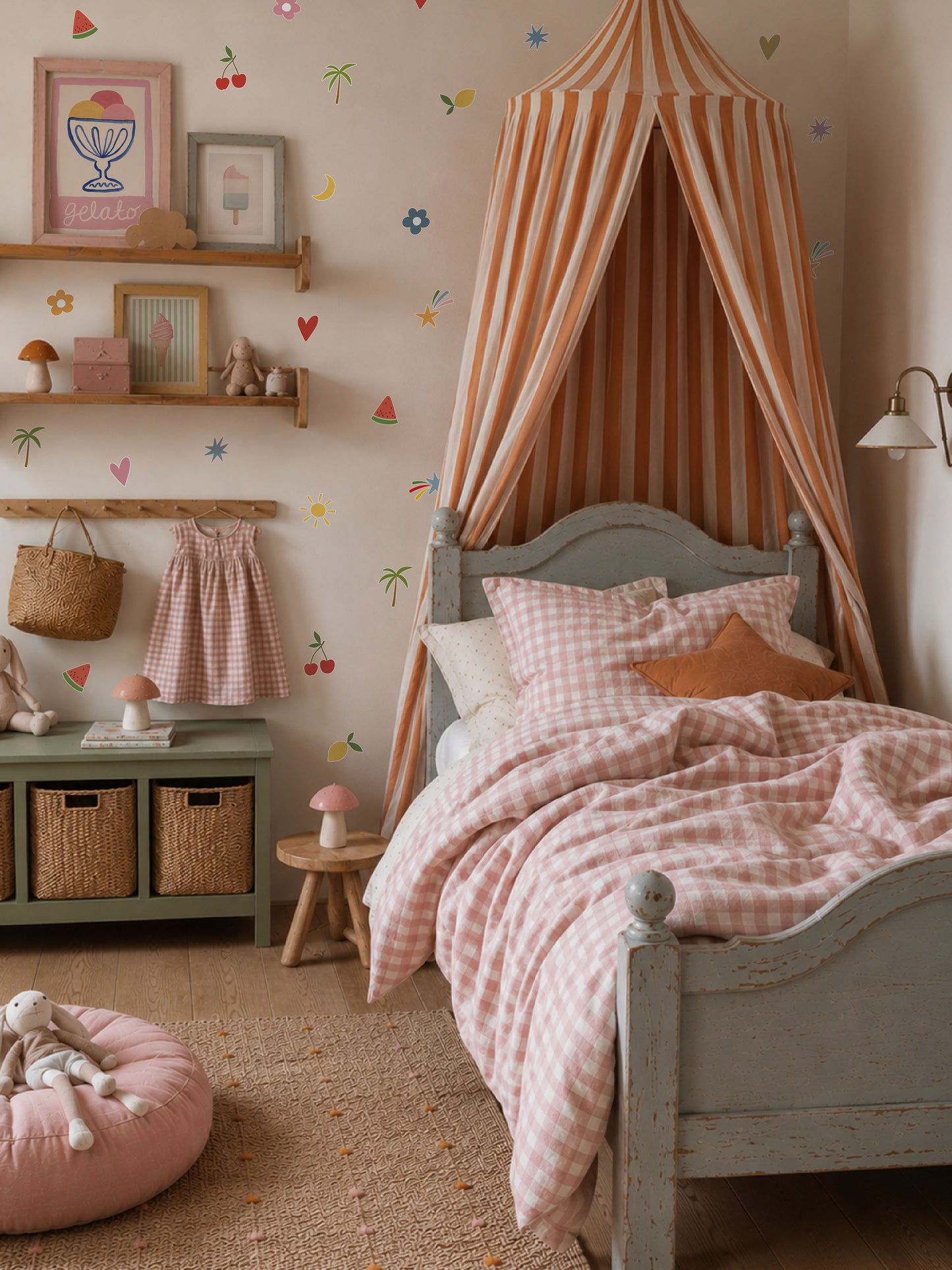 Happy Summer Fabric Wall Stickers