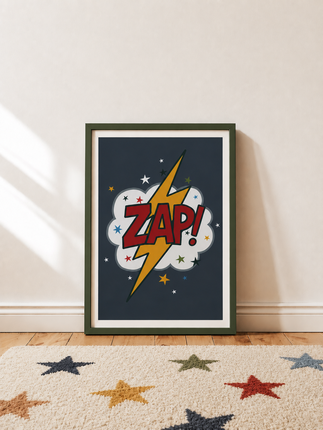 ZAP! Retro Comic Kids Nursery Wall Art Print