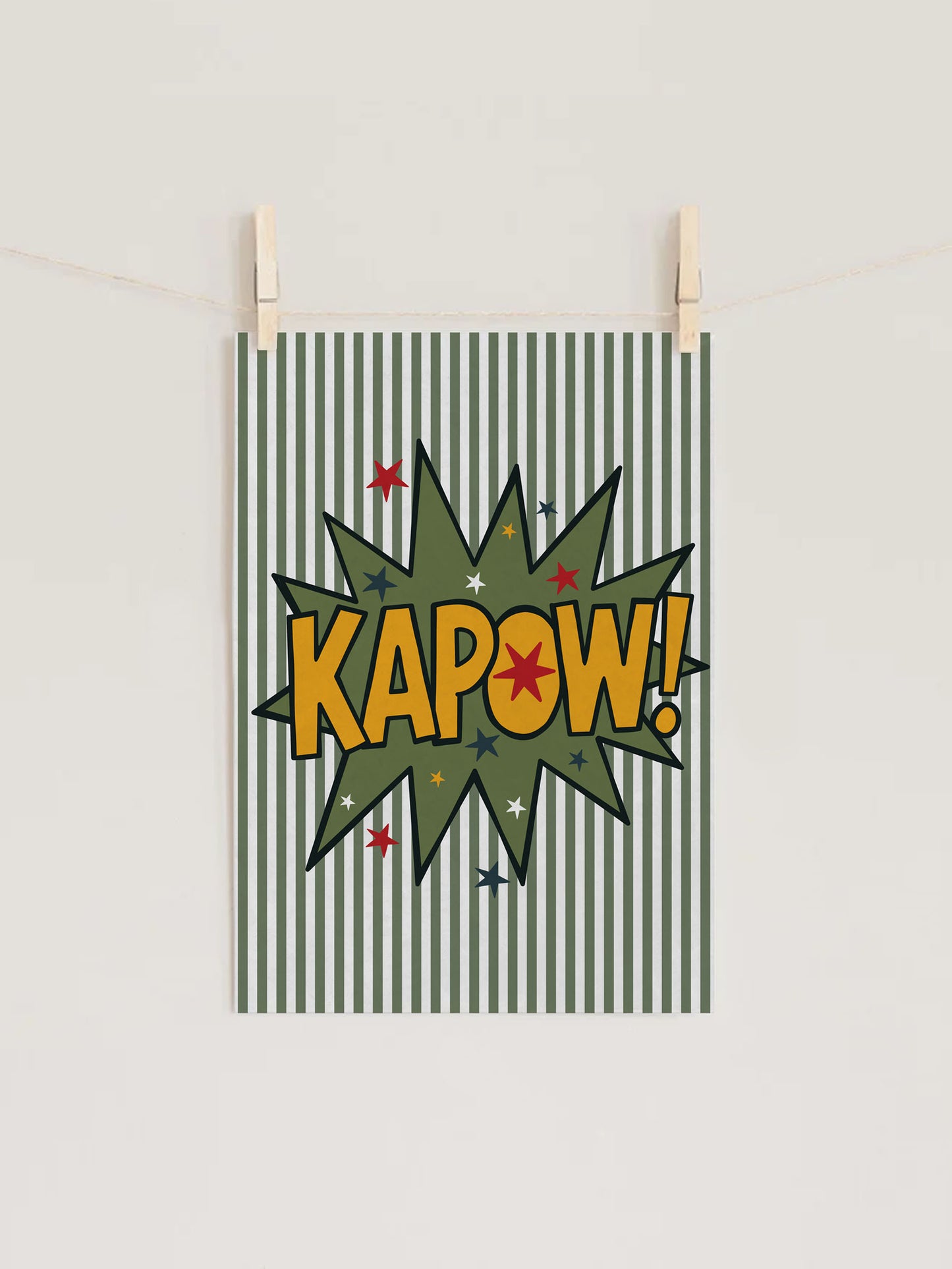 KAPOW! Retro Comic Kids Nursery Wall Art Print