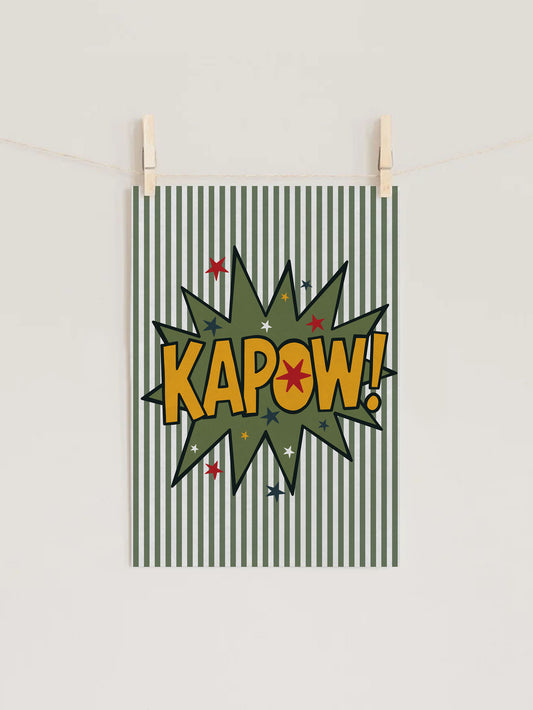 KAPOW! Retro Comic Kids Nursery Wall Art Print
