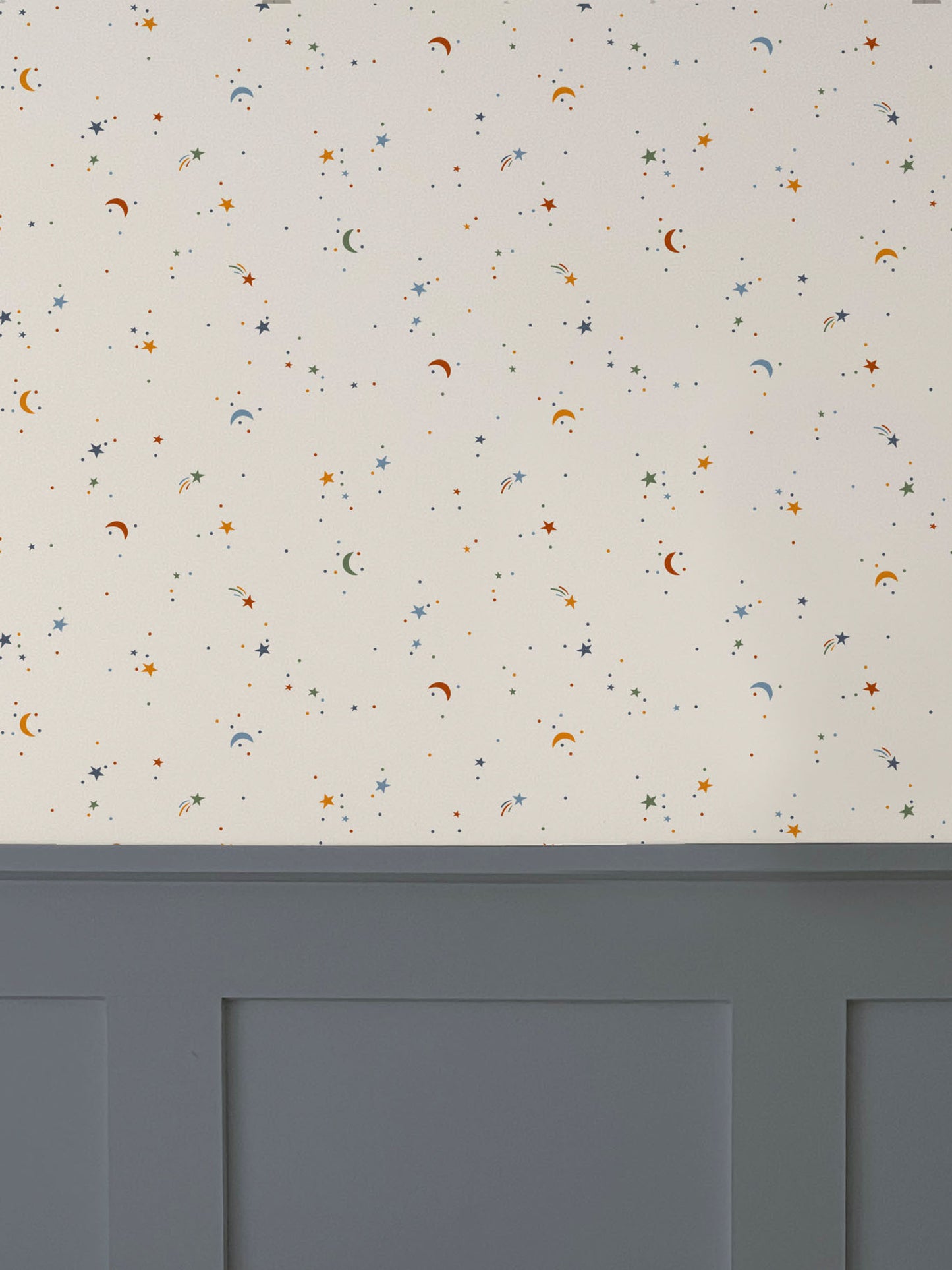 Moons & Stars Luxury Children's Wallpaper ~ Multi
