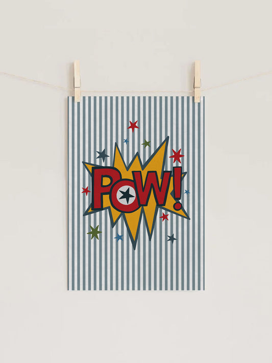 POW Retro Comic Kids Nursery Wall Art Print