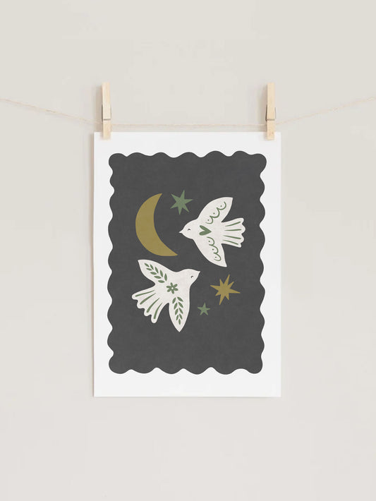 Scandi Birds Children's Nursery Wall Art Print