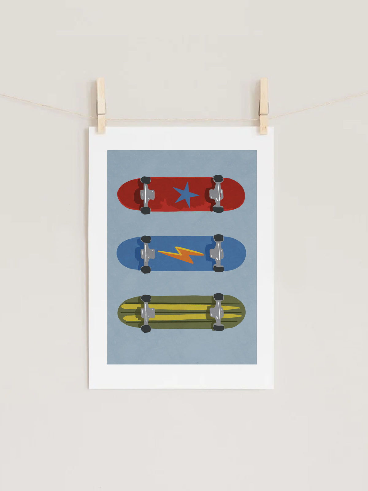 Skateboards Kids Wall Art Print