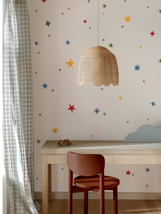 Star Wall Stickers – Pow Colourway | Eco-Friendly, Removable, Reusable Fabric Decals for Kids' Bedrooms & Nurseries (Copy)