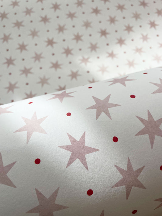 Stars & Spots Luxury Wallpaper for Kids ~ Blush