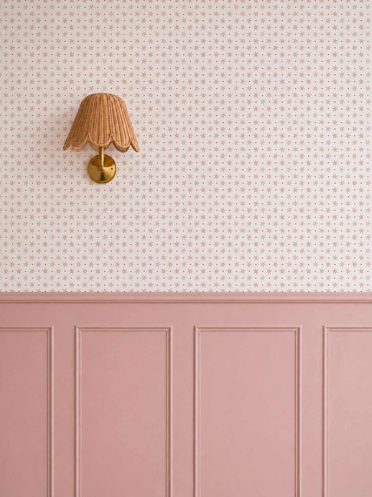 Stars & Spots Luxury Wallpaper for Kids ~ Blush