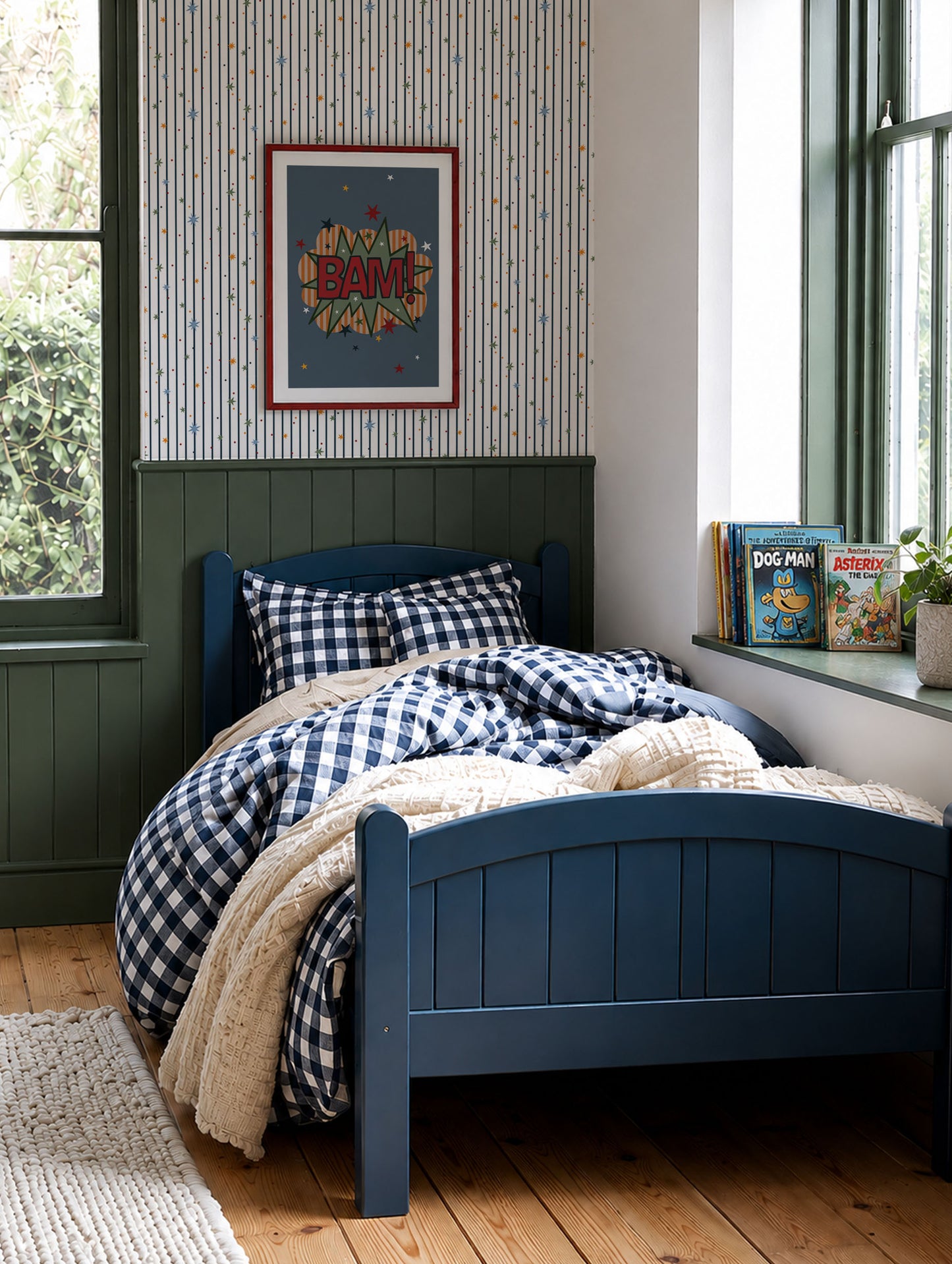 Stars & Stripes Luxury Wallpaper for Kids ~ Twilight