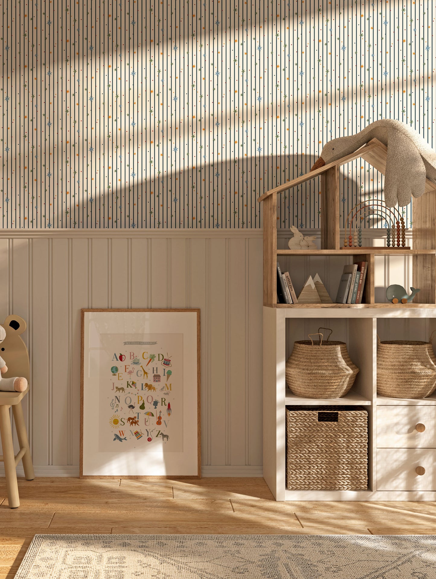 Stars & Stripes Luxury Wallpaper for Kids ~ Twilight