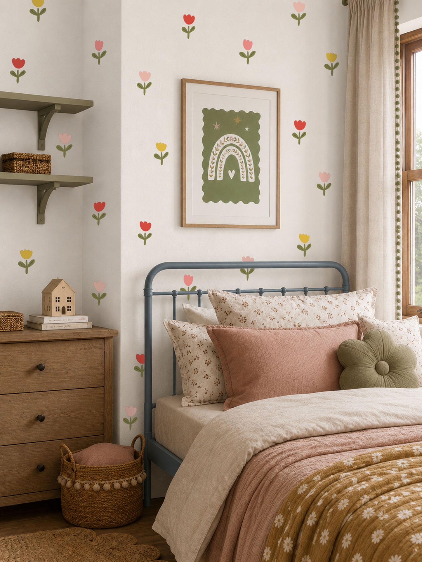 Tulip Flower Fabric Wall Stickers
