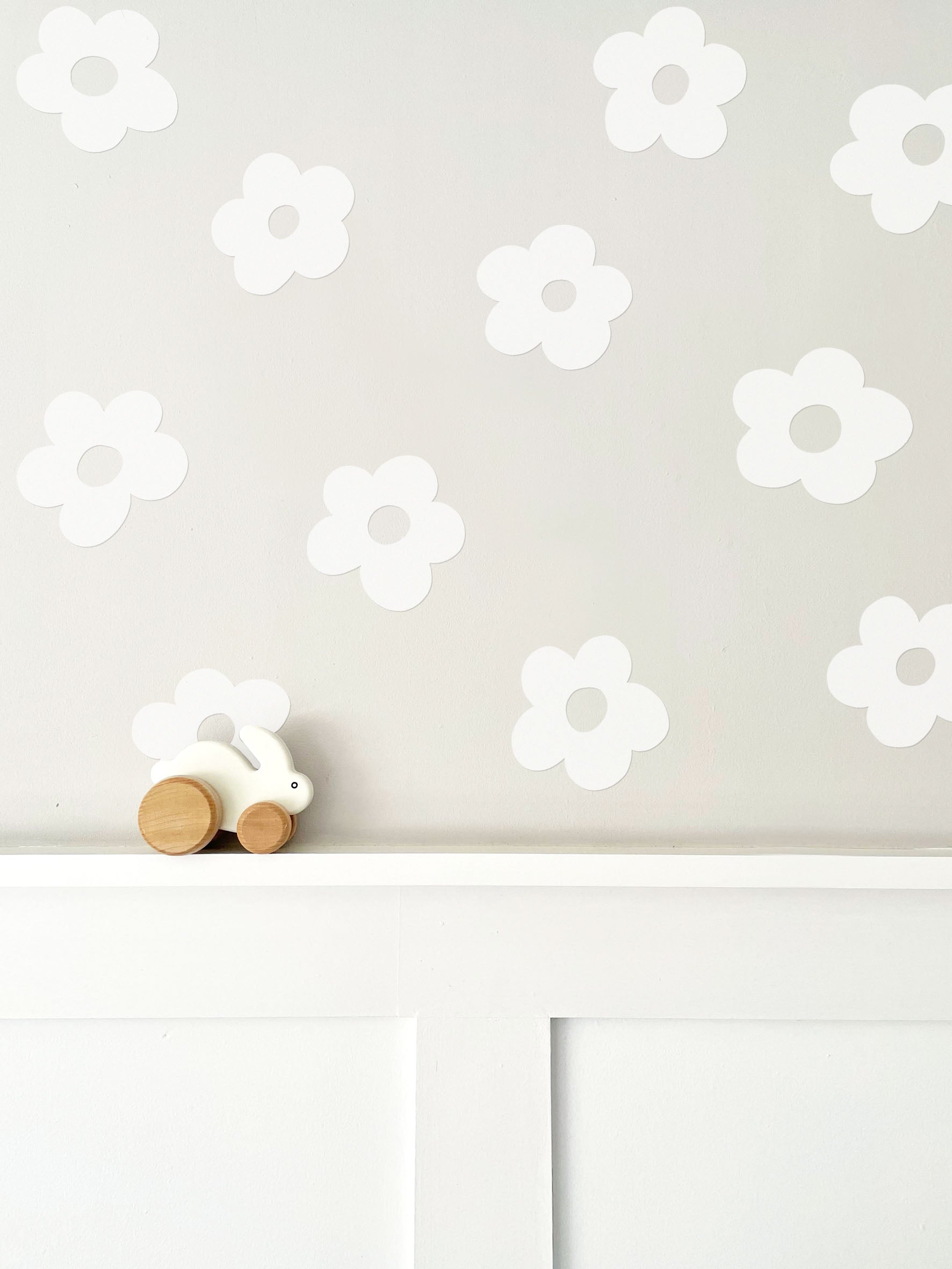White Flower Wall Stickers – Eco-Friendly, Removable & Reusable Fabric ...