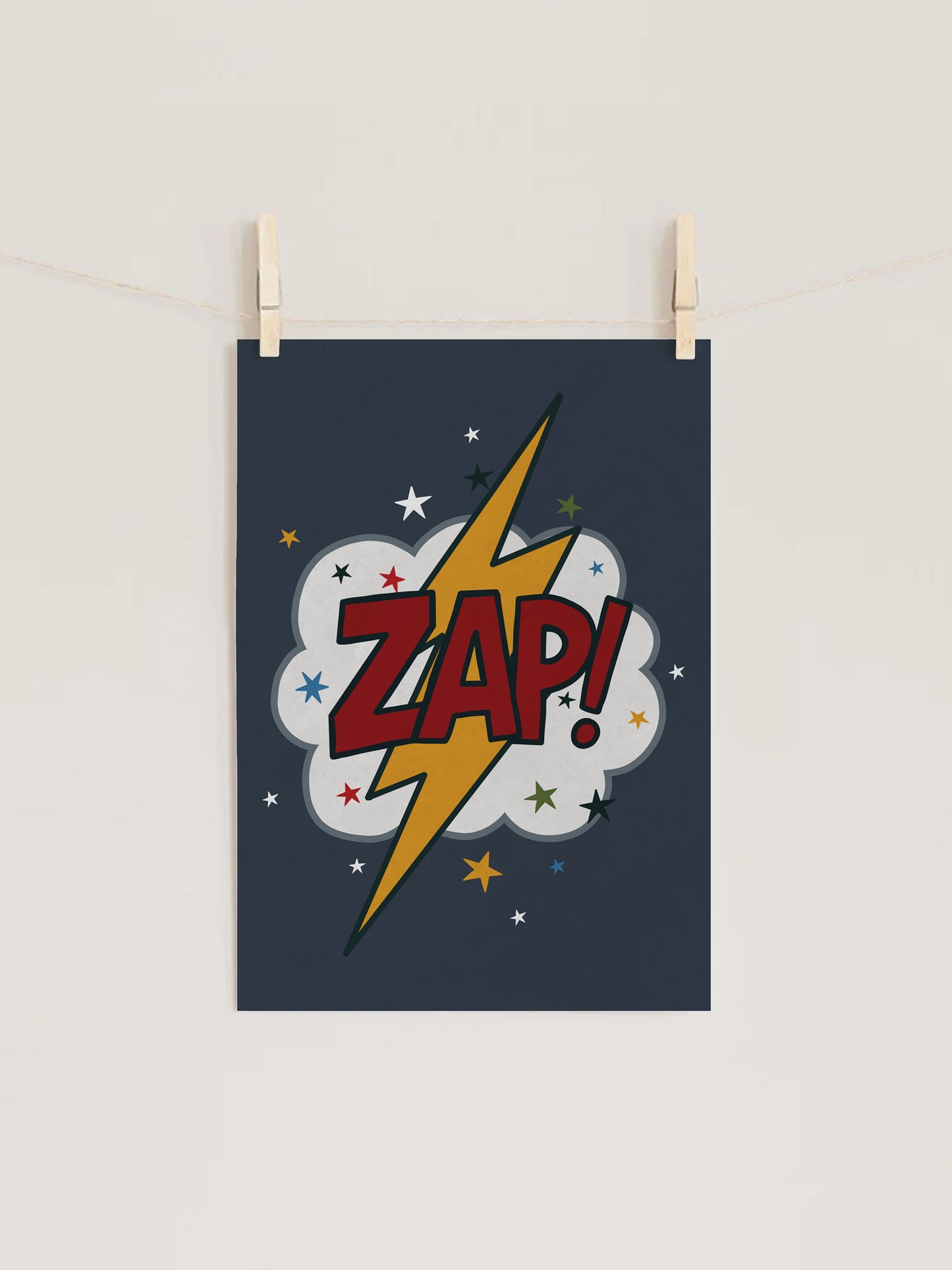 ZAP! Retro Comic Kids Nursery Wall Art Print