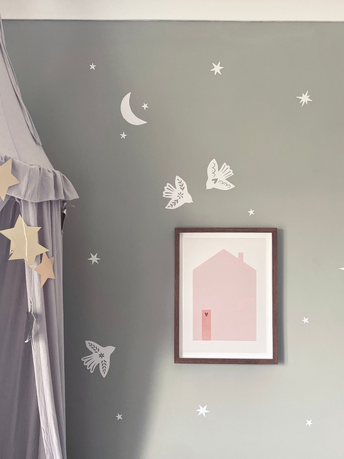 Midnight Birds Fabric Wall Stickers