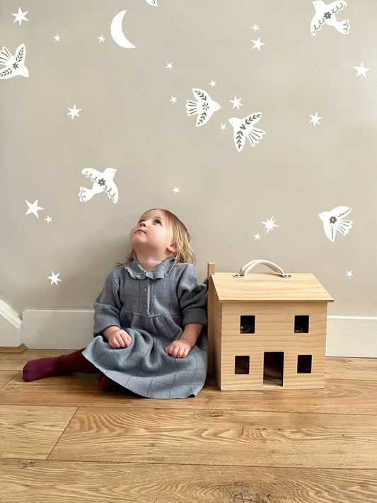 Midnight Birds Fabric Wall Stickers