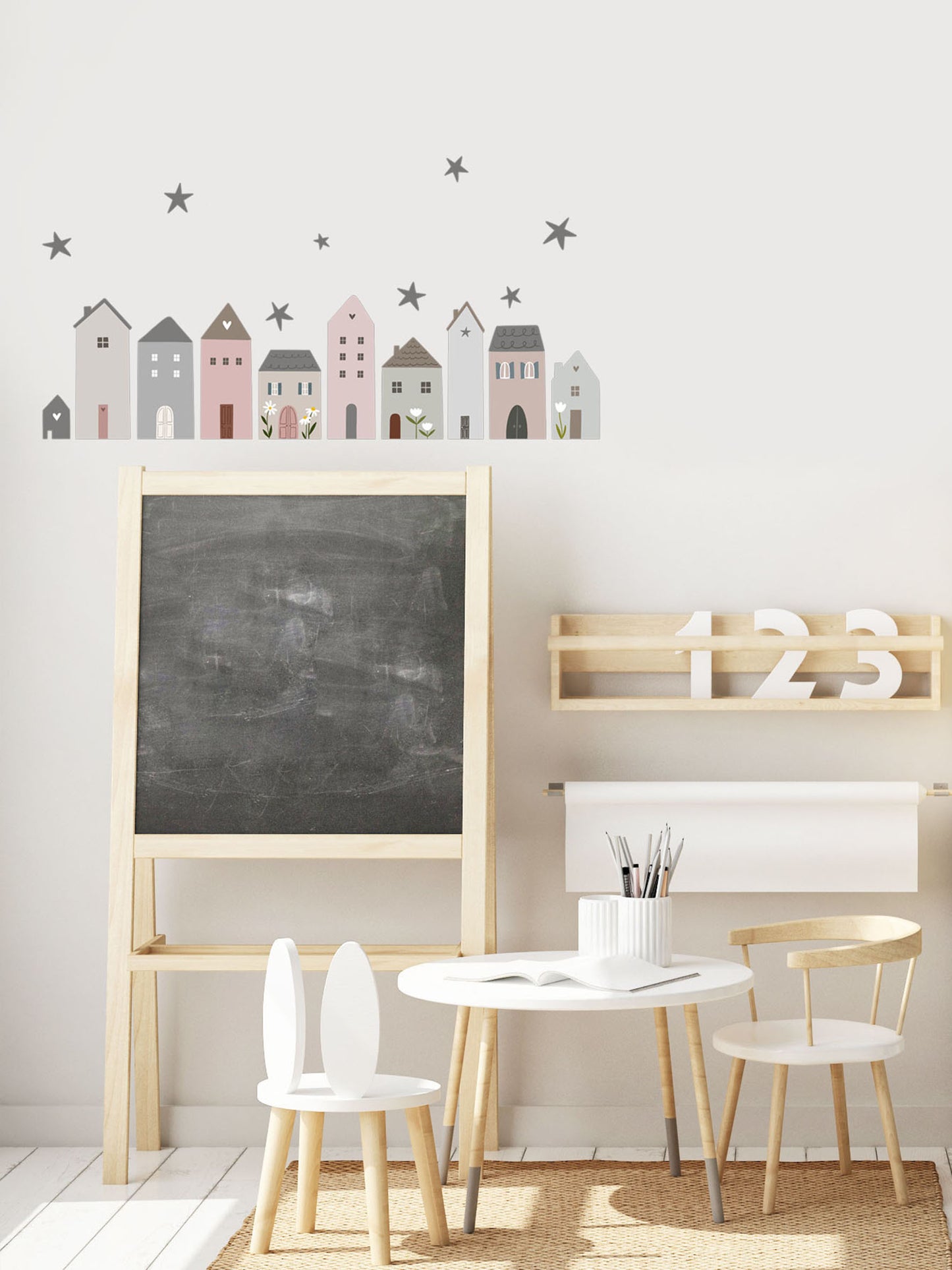 Little Village House Wall Stickers - Eco-Friendly, Removable & Reusable Decals for Kids' Bedrooms, Playrooms & Nurseries