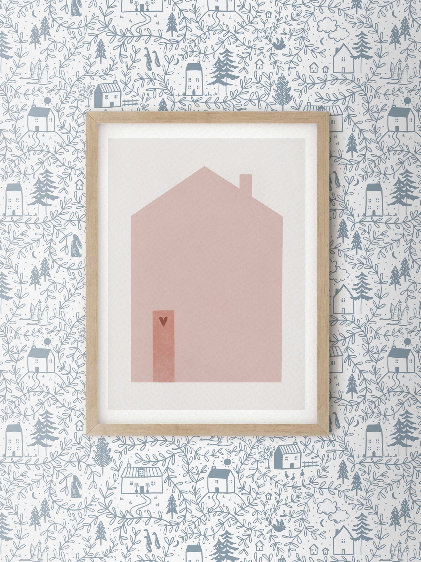 Pink House Children's Nursery Wall Print