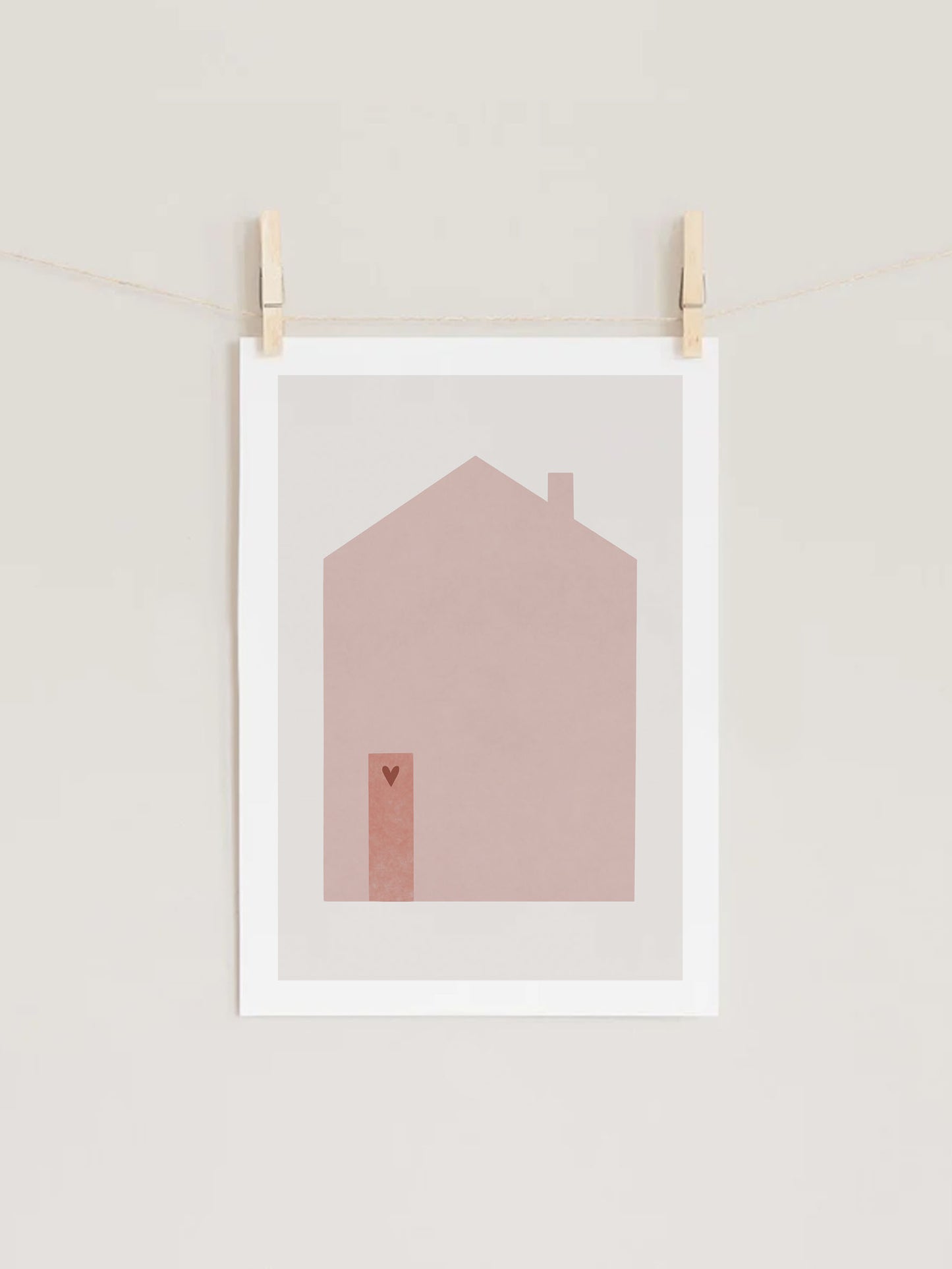 Pink House Children's Nursery Wall Print