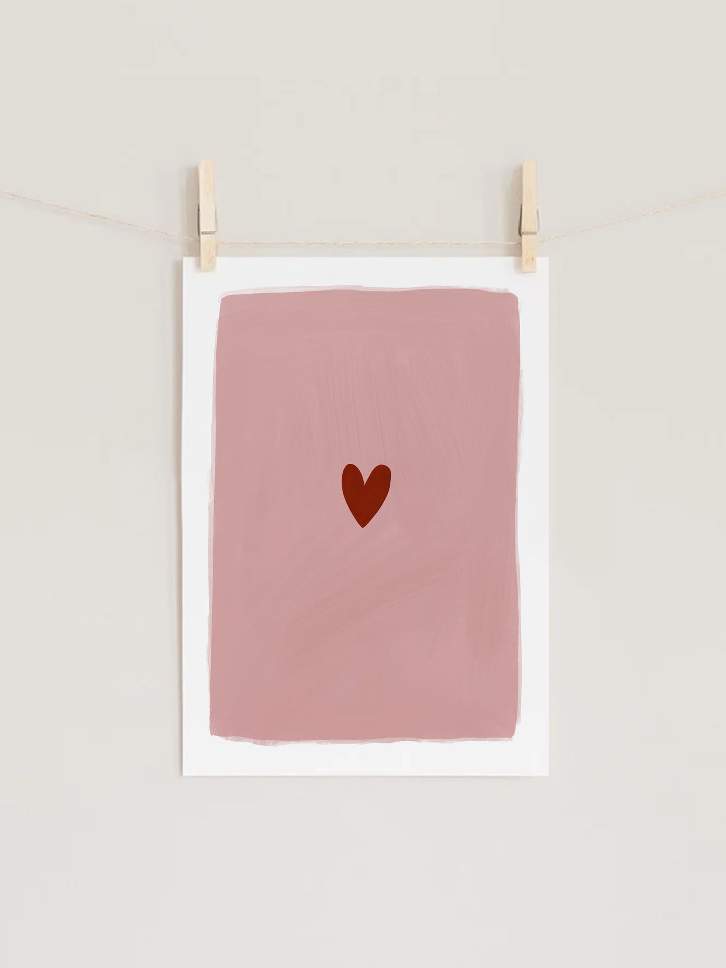 Pink & Red Heart Children's Nursery Wall Print