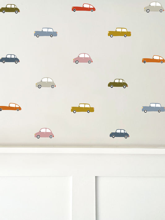 Retro Car Wall Stickers | Eco-Friendly, Removable, Reusable, Fabric Wall Stickers