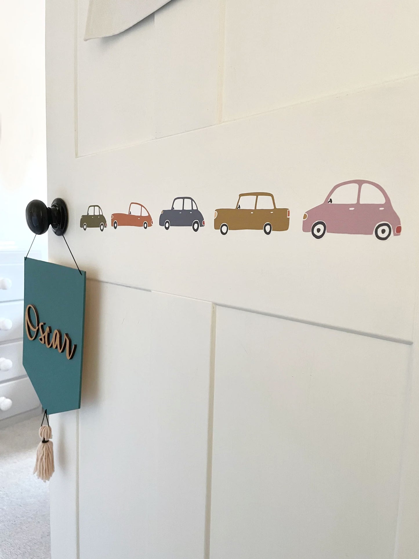 Retro Car Wall Stickers | Eco-Friendly, Removable, Reusable, Fabric Wall Stickers